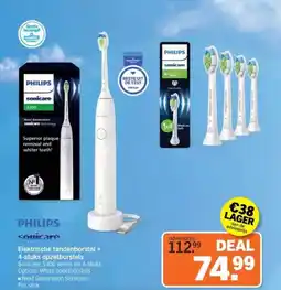 Albert Heijn PHILIPS sonicare Elektrische tandenborstel + 4-stuks opzetborstels aanbieding