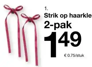 Zeeman Strik op haarklem aanbieding