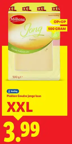 Lidl Plakken Goudse jonge kaas aanbieding