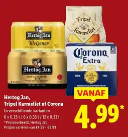 Lidl Hertog Jan, Tripel Karmeliet of Corona aanbieding