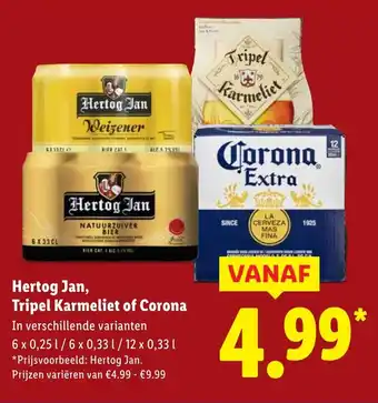 Lidl Hertog Jan, Tripel Karmeliet of Corona aanbieding
