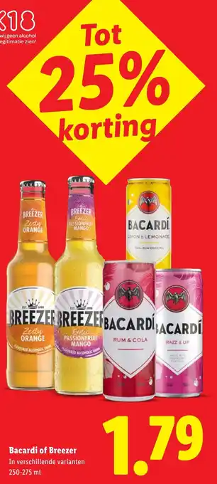 Lidl Bacardi of Breezer aanbieding