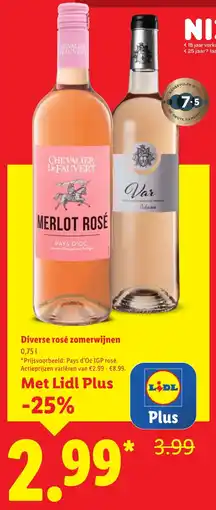 Lidl Diverse rosé zomerwijnen aanbieding