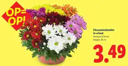 Lidl Chrysantenboeket in schaal aanbieding