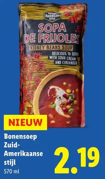 Lidl Bonensoep Zuid- Amerikaanse stijl aanbieding