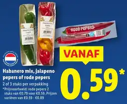 Lidl Habanero mix, jalapeno pepers of rode pepers aanbieding