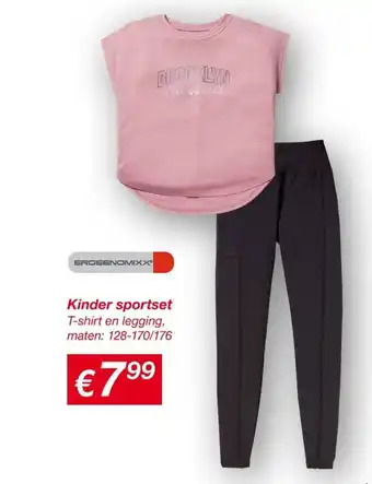 Kik Kinder sportset T-shirt en legging aanbieding