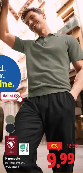 Lidl Herenpolo aanbieding