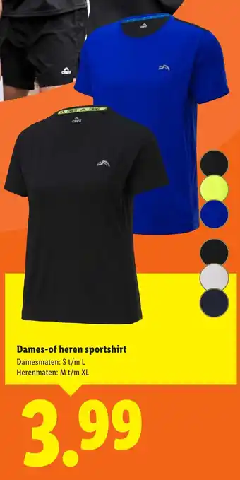 Lidl Dames-of heren sportshirt aanbieding