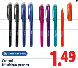 Lidl Crelando Uitwisbare pennen aanbieding