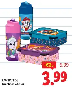 Lidl Paw Patrol Lunch box of-fles aanbieding