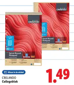 Lidl Crelando Collegeblok aanbieding