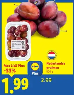 Lidl Nederlandse pruimen aanbieding