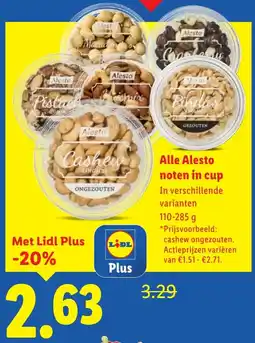 Lidl Alle Alesto noten in cup aanbieding