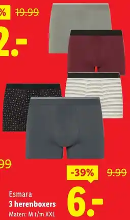 Lidl Esmara 3 herenboxers aanbieding