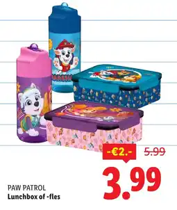Lidl PAW PATROL Lunchbox of-fles aanbieding