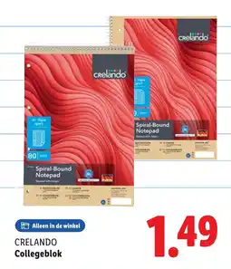 Lidl Crelando collegeblok aanbieding