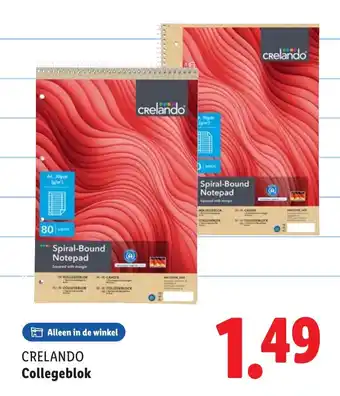 Lidl Crelando collegeblok aanbieding