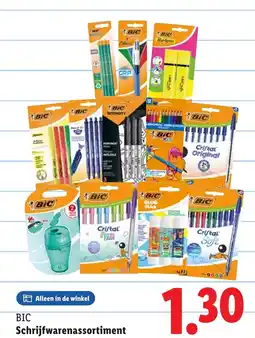 Lidl BIC Schrijfwarenassortiment aanbieding