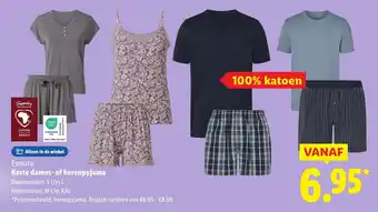 Lidl Esmara Korte dames of herenpyjama aanbieding