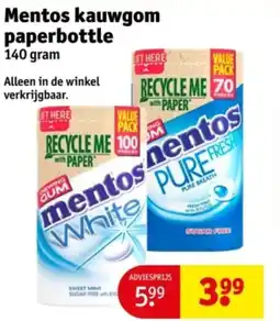 Kruidvat Mentos kauwgom paperbottle aanbieding