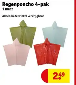 Kruidvat Regenponcho 4 pak aanbieding