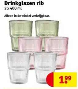 Kruidvat Drinkglazen rib aanbieding