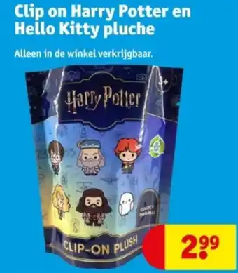 Kruidvat Clip on Harry Potter en Hello Kitty pluche aanbieding