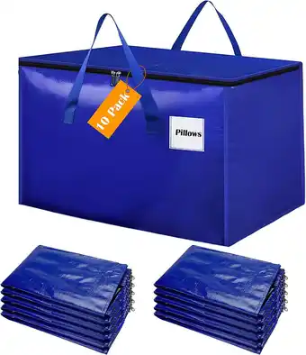 Amazon Withosent Waterdichte verhuiszakken met ritssluiting, Blauw, 10 Piezas aanbieding