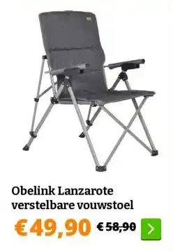 Obelink Obelink Lanzarote verstelbare vouwstoel aanbieding