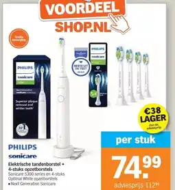 Albert Heijn Elektrische tandenborstel + 4-stuks opzetborstels aanbieding