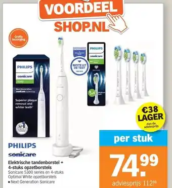 Albert Heijn Elektrische tandenborstel + 4-stuks opzetborstels aanbieding