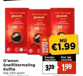 Vomar Voordeelmarkt G'woon Snelfiltermaling Koffie aanbieding