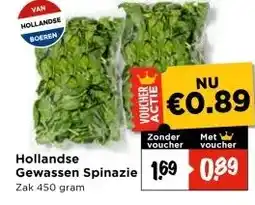 Vomar Voordeelmarkt Hollandse Gewassen Spinazie aanbieding