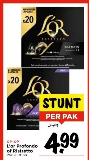 Vomar Voordeelmarkt L'or Profondo of Ristretto aanbieding