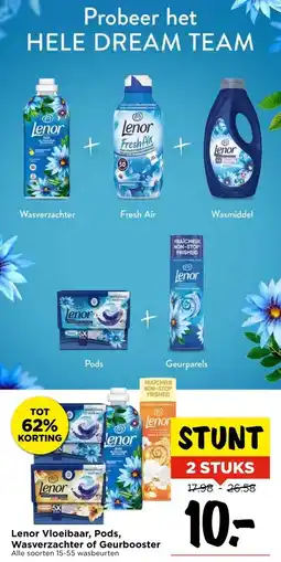 Vomar Voordeelmarkt Lenor Vloeibaar, Pods, Wasverzachter of Geurbooster aanbieding