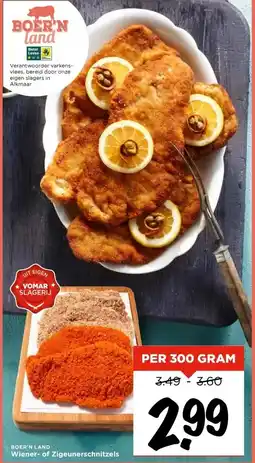 Vomar Voordeelmarkt BOER'N LAND Wiener- of Zigeunerschnitzels aanbieding