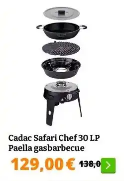 Obelink Cadac Safari Chef 30 LP Paella gasbarbecue aanbieding