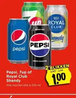 Vomar Voordeelmarkt Pepsi, 7up of Royal Club Shandy aanbieding