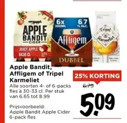 Vomar Voordeelmarkt Apple Bandit, Affligem of Tripel Karmeliet aanbieding