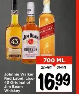 Vomar Voordeelmarkt Johnnie Walker Red Label, Licor 43 Original of Jim Beam Whiskey aanbieding