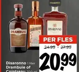 Vomar Voordeelmarkt Disaronno 1 liter Drambuie of Cointreau 700 ml aanbieding
