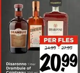 Vomar Voordeelmarkt Disaronno 1 liter Drambuie of Cointreau 700 ml aanbieding