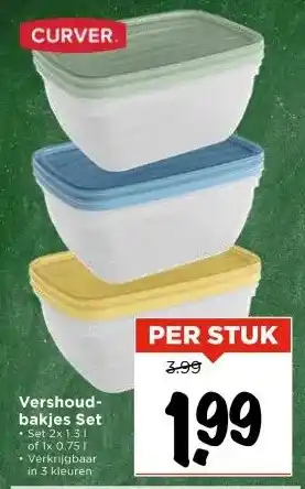 Vomar Voordeelmarkt Vershoud- bakjes Set aanbieding