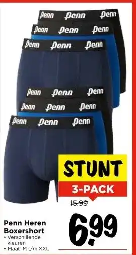 Vomar Voordeelmarkt Penn Heren Boxershort aanbieding
