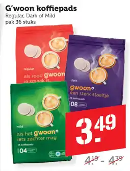 Coop G'woon koffiepads aanbieding