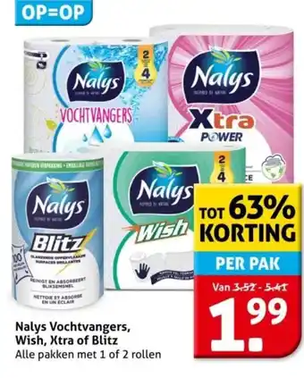 Hoogvliet Nalys Vochtvangers, Wish, Xtra of Blitz aanbieding