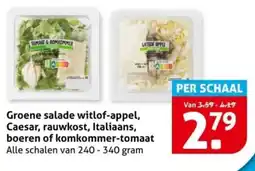 Hoogvliet Groene salade witlof-appel, Caesar, rauwkost, Italiaans, boeren of komkommer-tomaat aanbieding