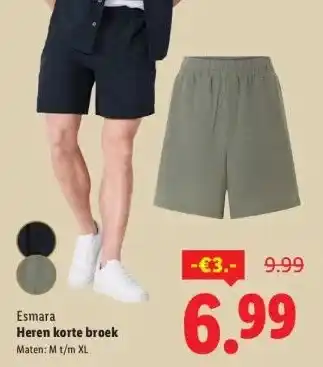 Lidl Heren korte broek aanbieding