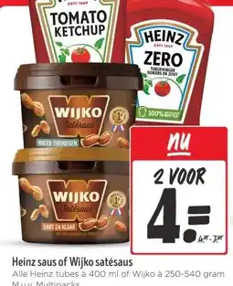 Jumbo Heinz saus of Wijko satésaus aanbieding